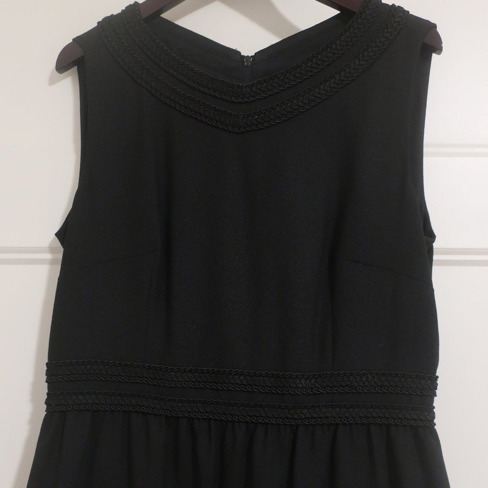 Red Valentino Fit and Flare Black Midi Dress - Size 4-6